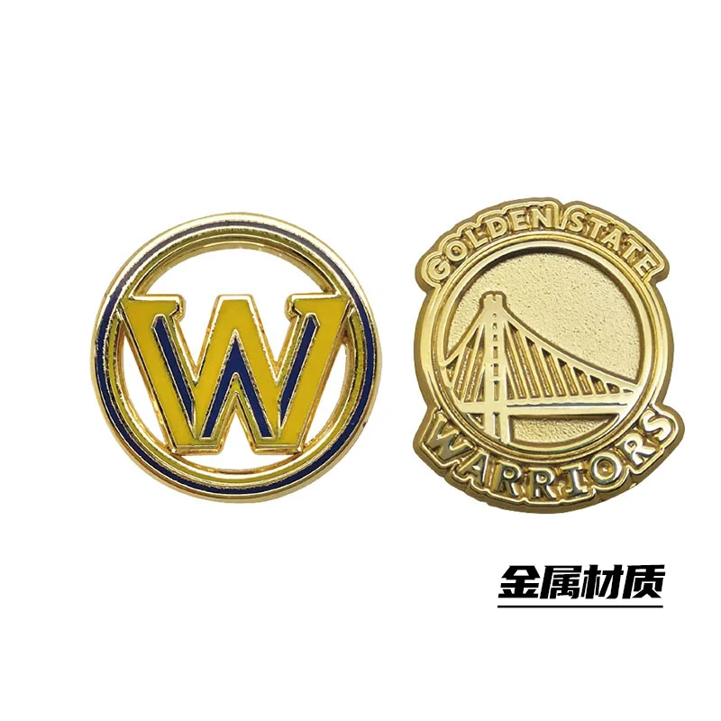 NBA Offizielle echte Basketball-Team-Abzeichen-Brosche Lakers Warriors Basketball-Zubehör Souvenir