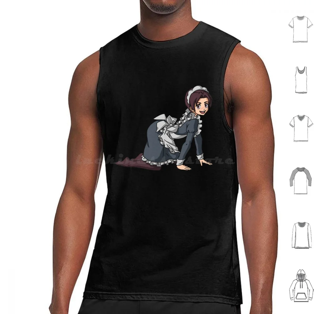 Femboy Maid Anime Boy Aesthetic Crossdressing Tank Tops Print Cotton Femboy Anime Boy Maid Neko Sissy Queer Mtf Bisexual