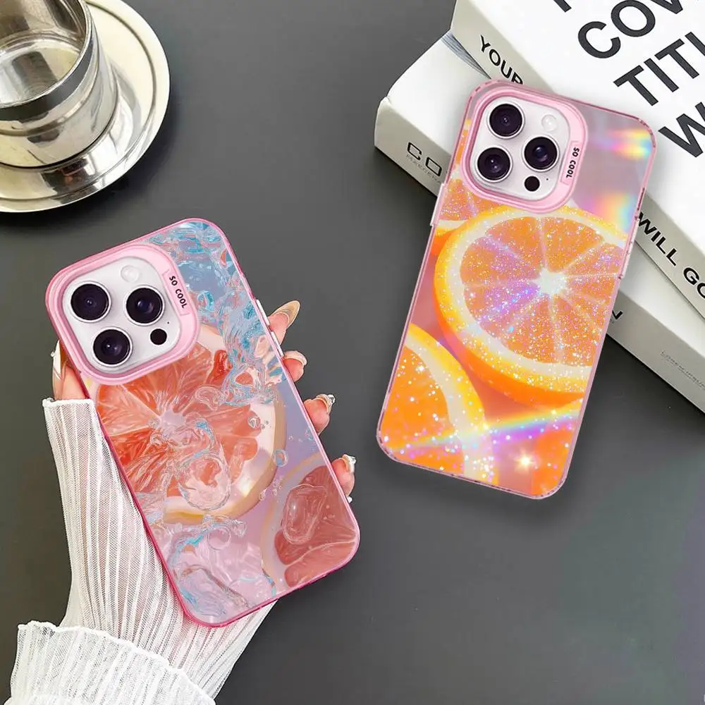 

Fresh Orange In Piece Phone Case For iPhone 16,15,14,13,12,11,Mini,Pro,MAX Pink Matte Shockproof Cover