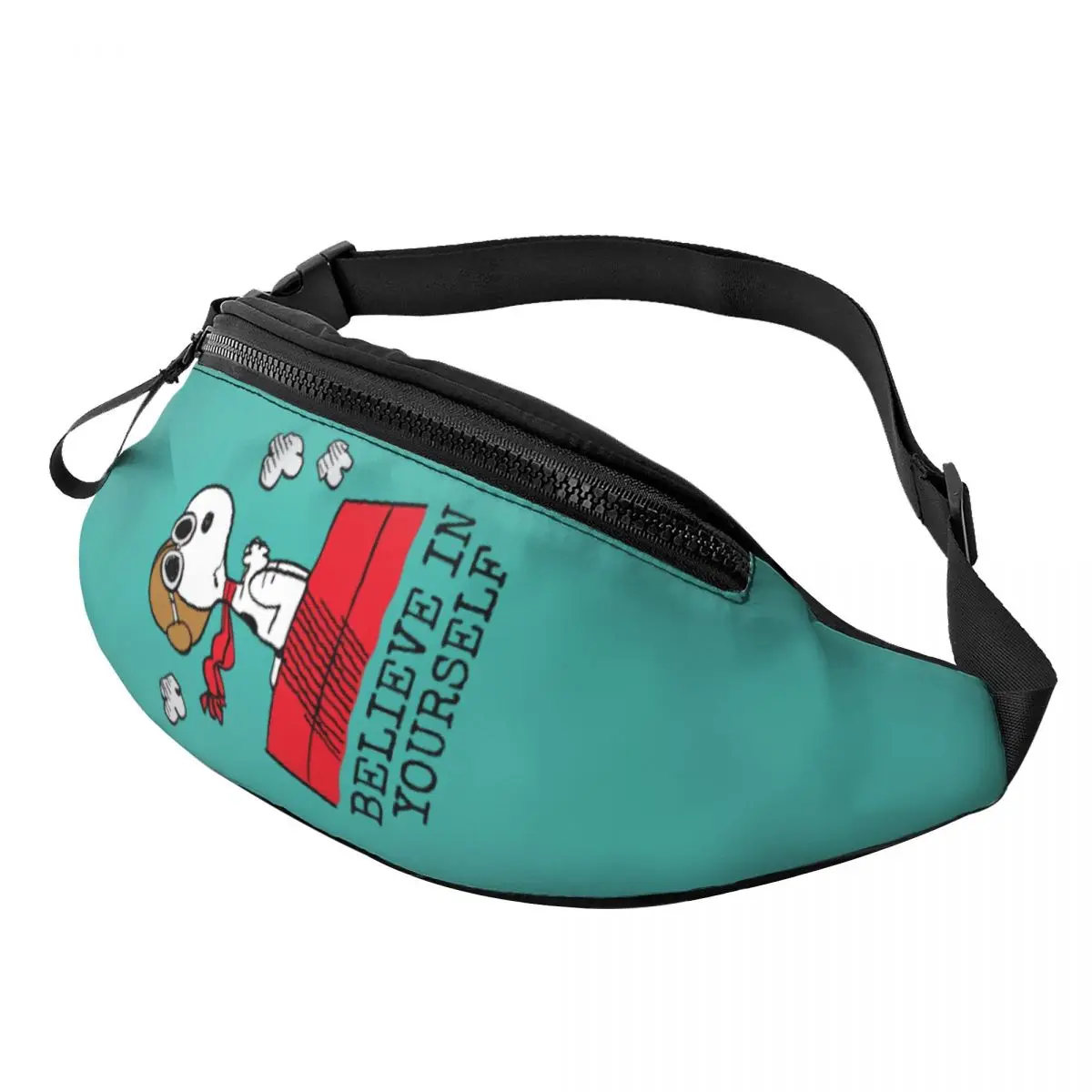 Custom Snoopys The Flying Ace Fanny Pack Women Men Fashion Dog Crossbody Waist Bag for Traveling Phone Money Pouch