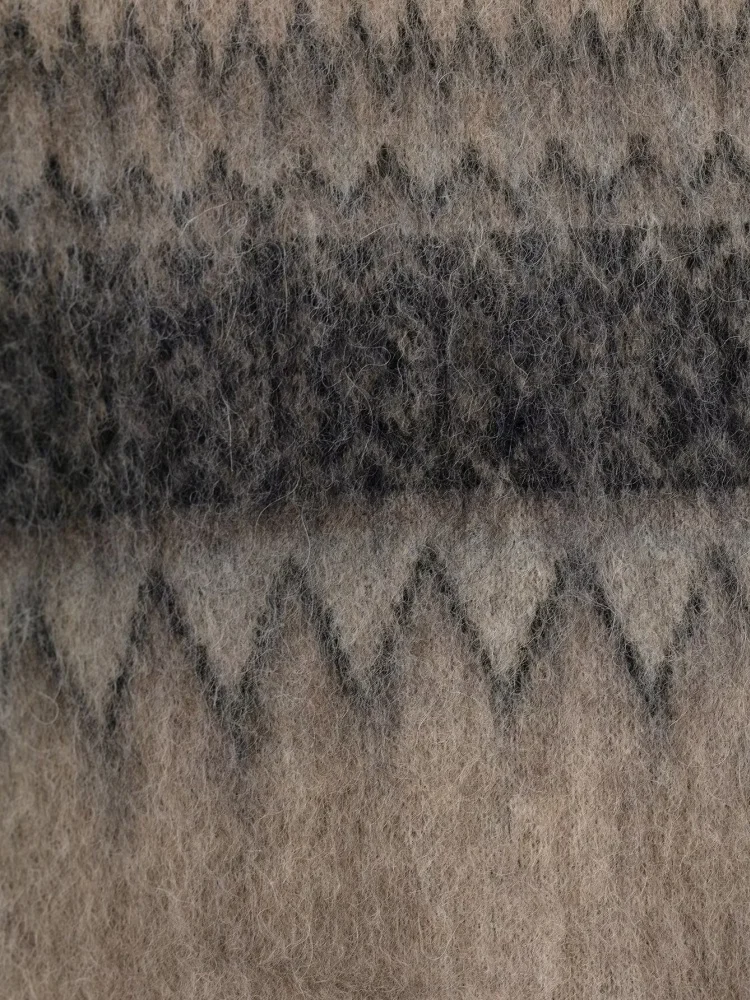 Automne motif géométrique à manches longues Jacquard tricoté hauts femmes couleur effet frottement pull pull ample femme tenue décontracté