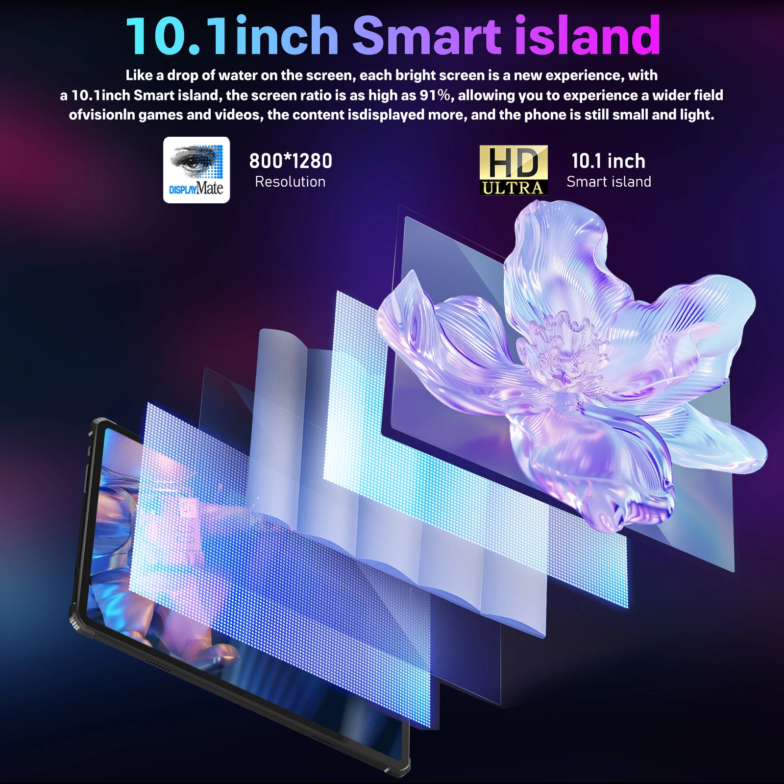 Nieuw ontwerp 10,1 inch Android 14 tablet-pc 8 GB 128G Google Play 4G Telefoongesprek Wifi Anti-valverlichtingsmodi GPS 8800 mAh Kids Tab