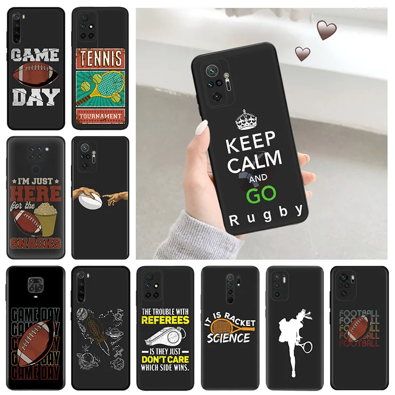 Silicone Soft Phone Case for Redmi 9c 9a 9i a1 a2 Plus k60 k60e k50 k40 Note 9 Pro 9s 9t 8 8t 7 cc9 Girl Tennis God Rugby Cover