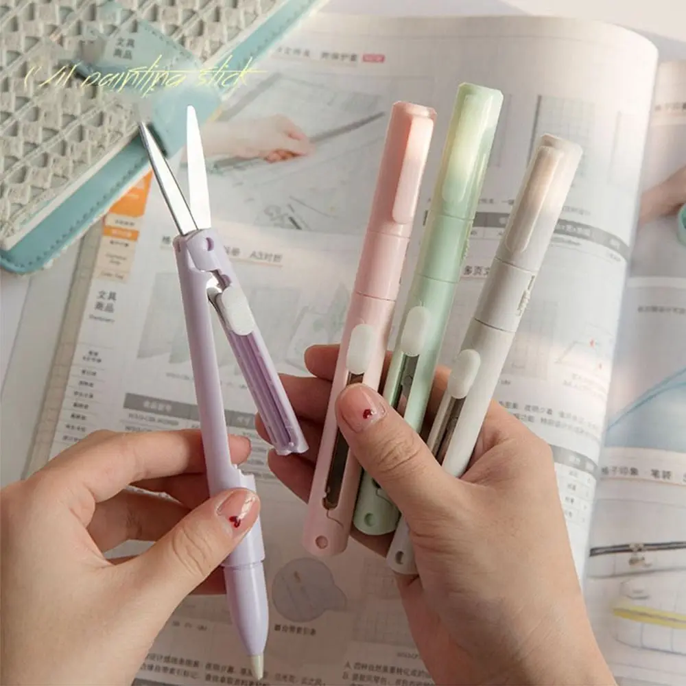 Stift form Schere Mini tragbare faltbare Schere multifunktion ale Keramik Taschen messer Papiers ch neiden Kunstwerk zeug Schul material