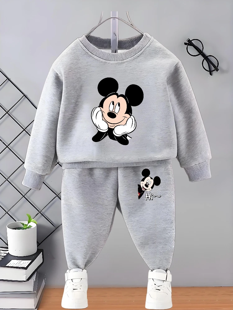 Autumn New Casual Cartoon Sweatshirt Sets for Boys Kids O Neck Hoodies and Sweatpants 2pcs Set Children's Tracksuit 0-8 Years