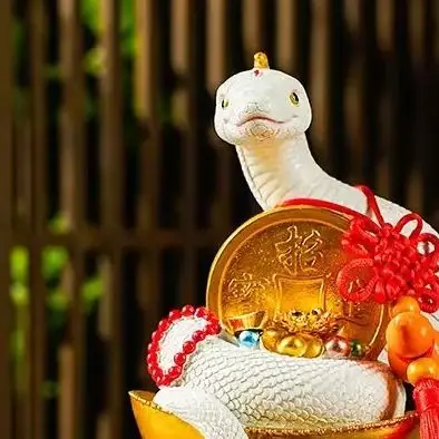 فنغ شوي روح الحظ الأفعى الأبيض الأفعى بيثون بوذا قاعة المعبود الديكور #2