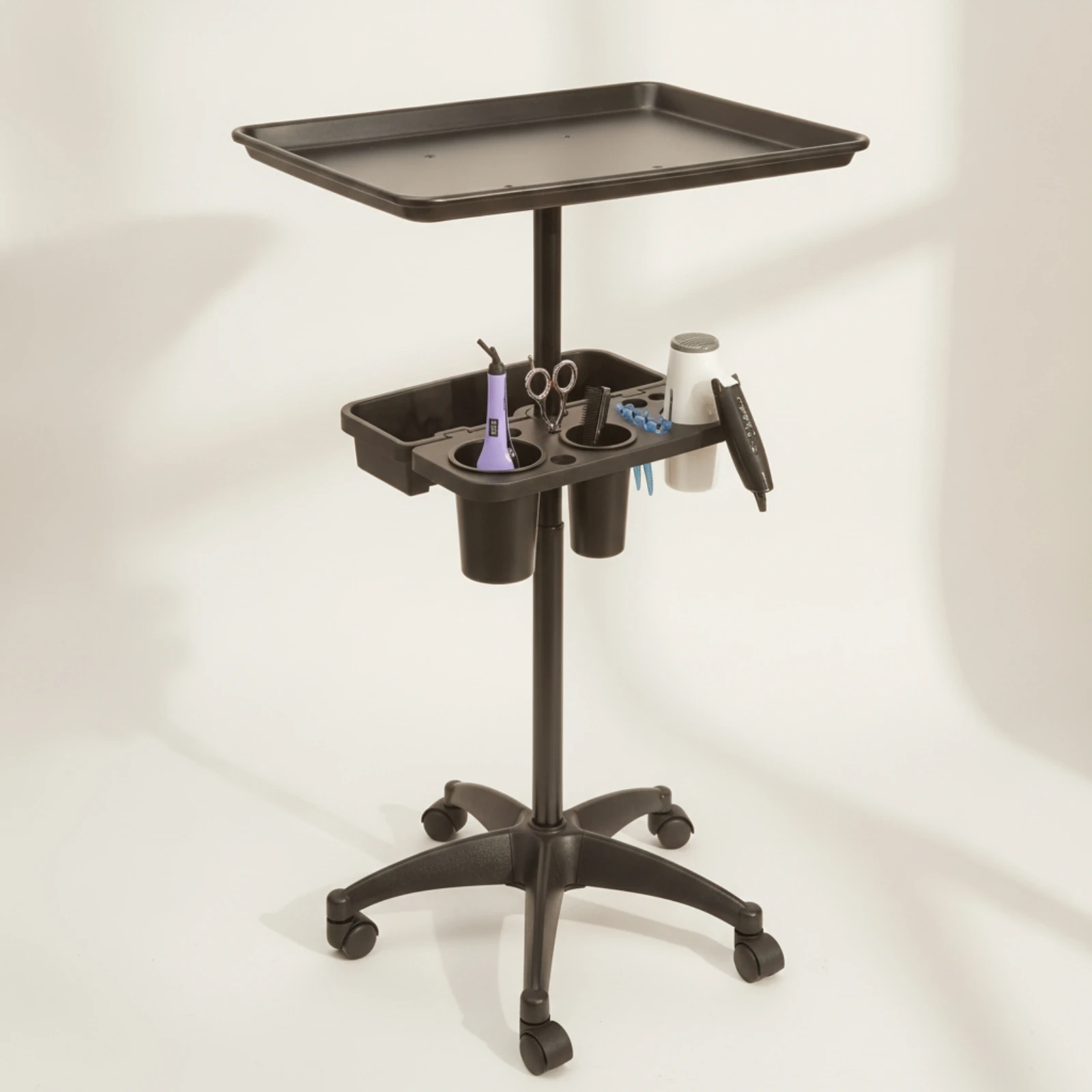 Salon Trolley Cart Professional Rolling Salon Tray Trolley with Tool Holders Extra Storage Cart with Holders Space-Saving