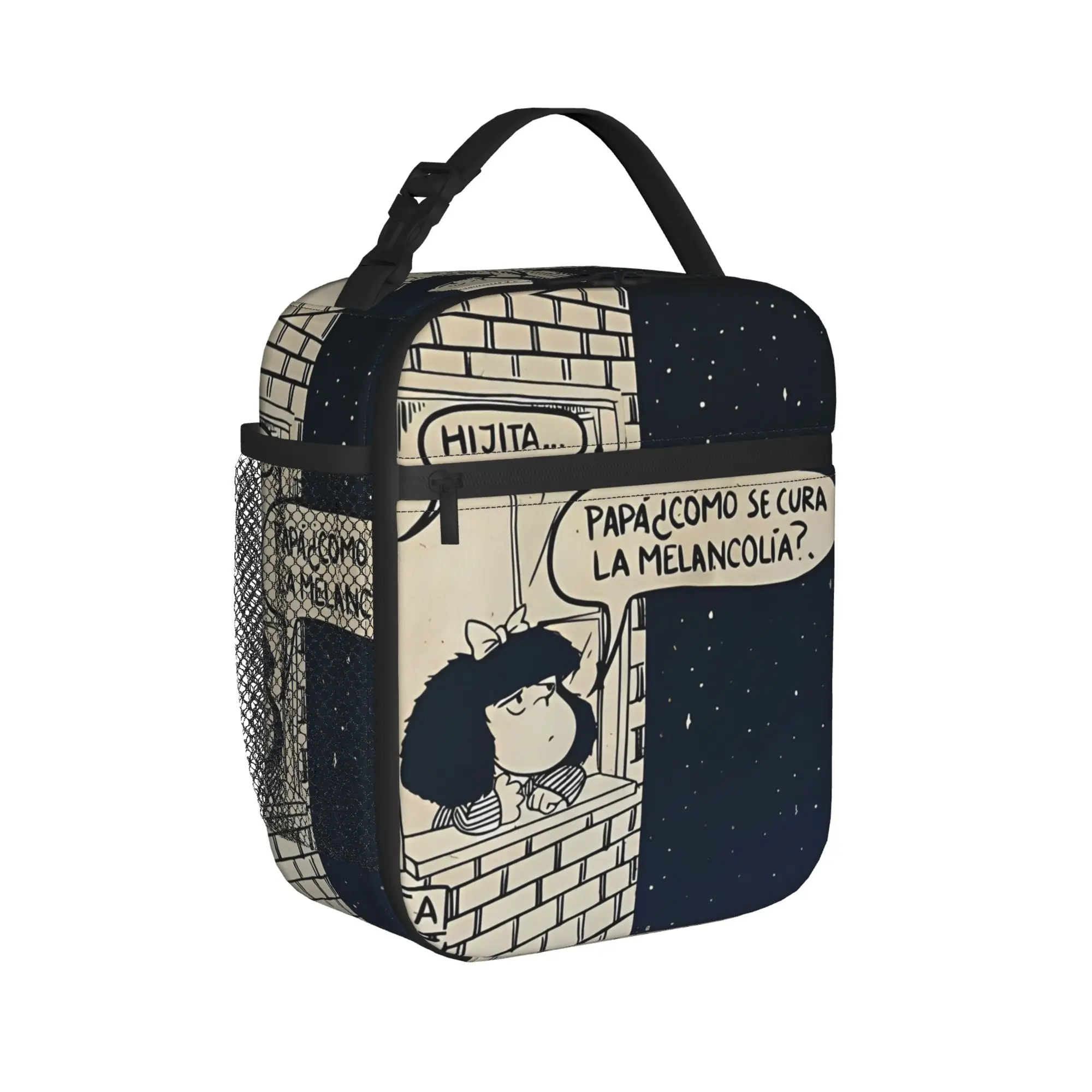 Mafaldas Insulated Lunch Bag Thermal Bag Reusable,Meal Container Anime Cartoon High Capacity Tote Lunch Box College  Outdoor