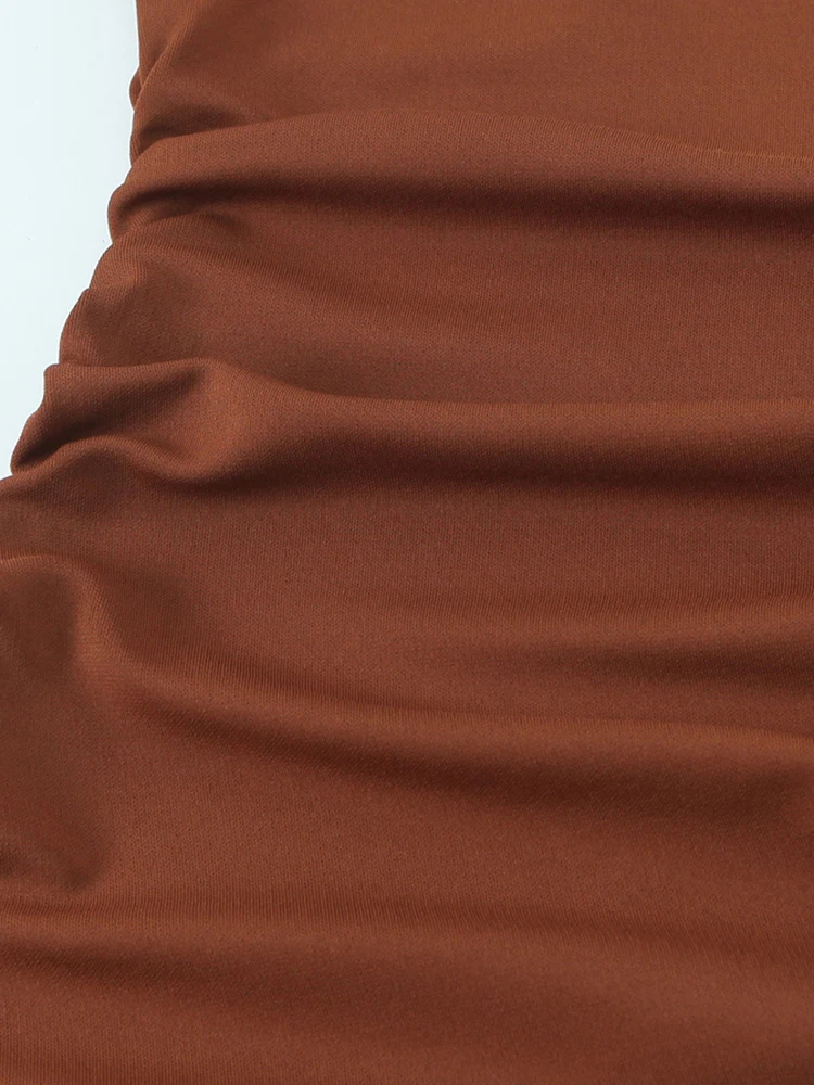 Women Fashion Long Asymmetric Gathered Dress One Shoulder Flowing Female Dresses Vestidos Mujer