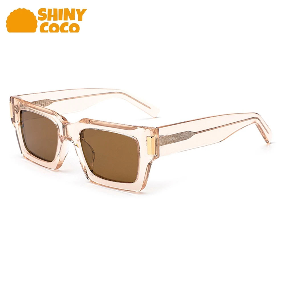 Shinycoco marca de luxo elegante e versátil retro quadrado emoldurado óculos de sol feminino masculino proteção uv óculos de proteção solar