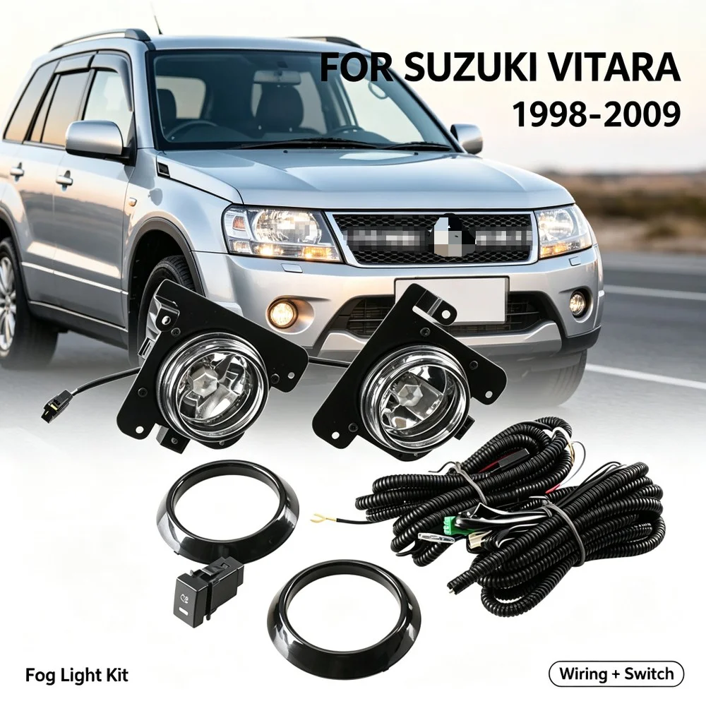 SZ058 Front Fog Light Kit For Suzuki Vitara Escudo Tracker 1998-2009 Bumper Lamp with Wiring Harness Switch