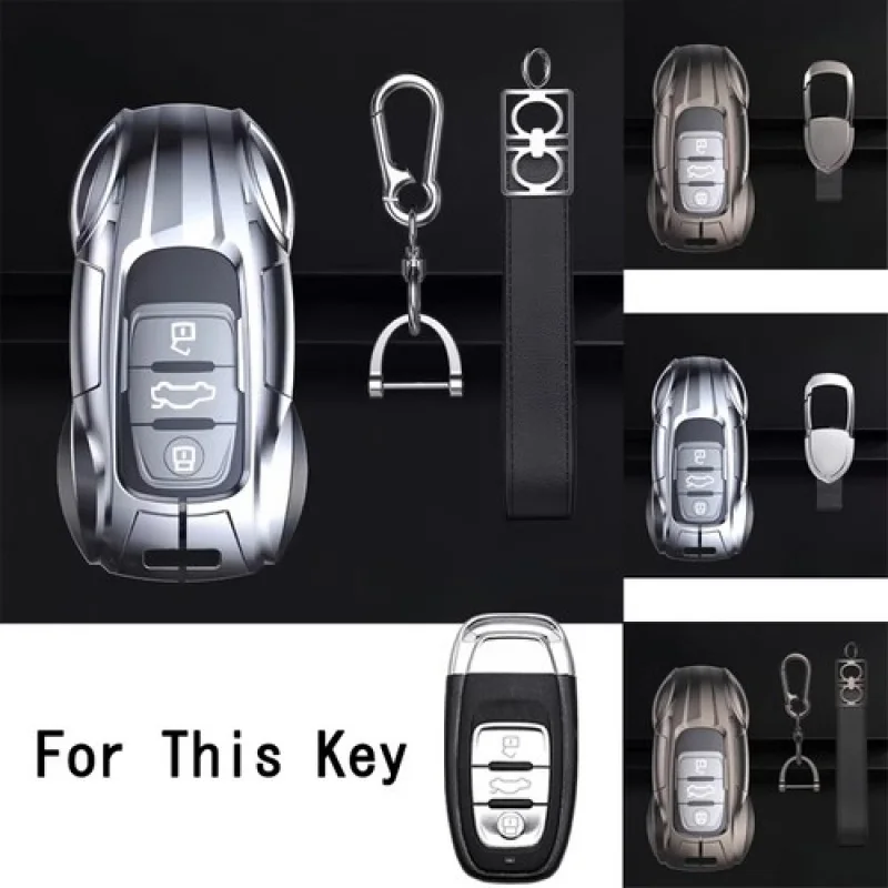 A + سبائك الزنك بولي TPU حافظة مفاتيح السيارة لأودي A3 A4 A5 A6 A7 A8 S4 S6 Q5 TT RS Q2 #1