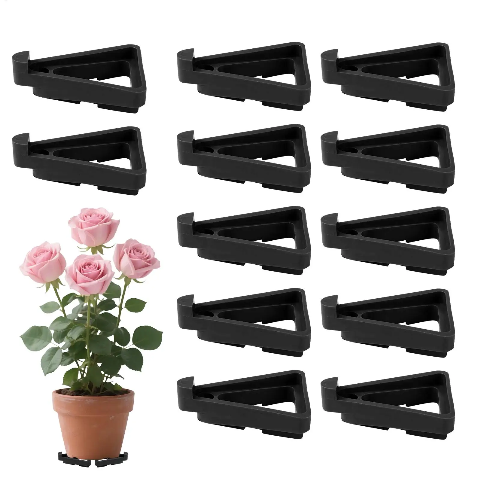 Plant Stand 12 Pieces Triangle Shape Pot Feet Planter Stand For Backyard Patio Balcony Garden Porch Deck Terrace Greenhouse