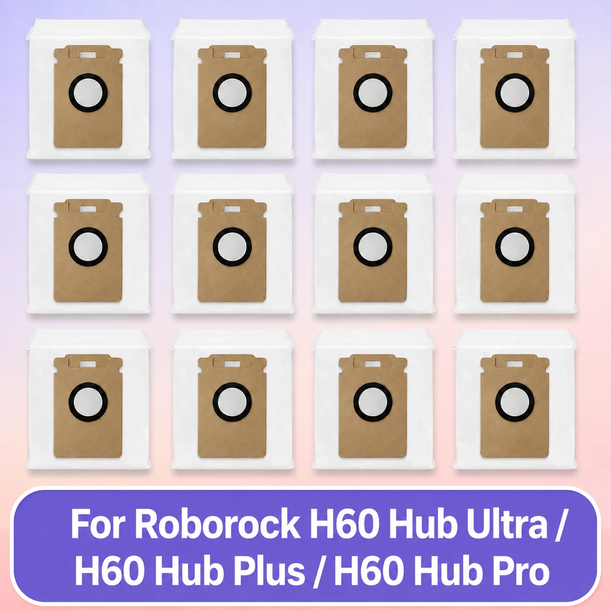 Kompatibel mit Roborock H60 HUB ULTRA / H60 Hub Plus / H60 Hub Pro Ersatz-Staubbeutel und Zubehör
