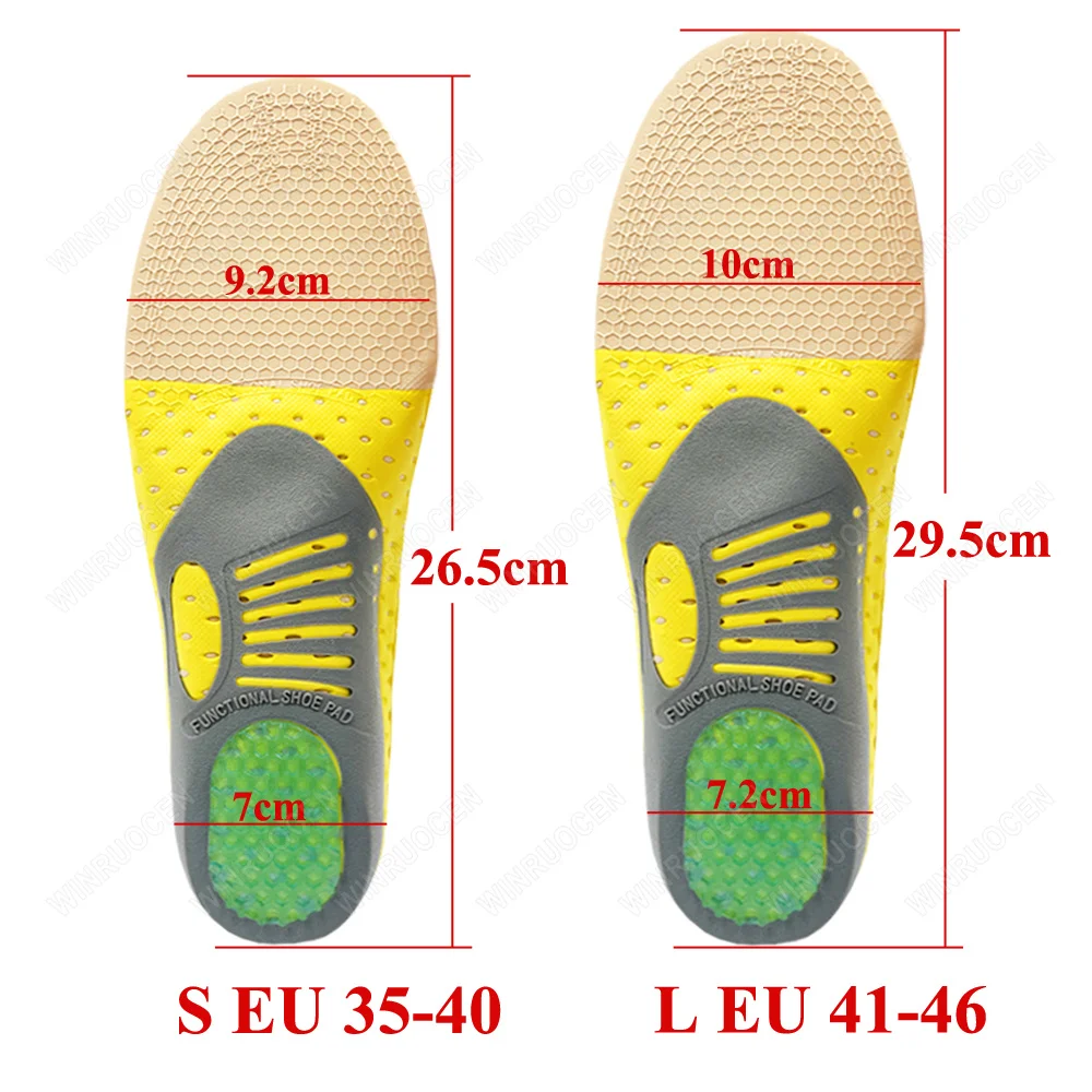 WINRUOCEN Unisex For Plantar fasciitis High Arch Support Insoles Premium PVC Orthopedic Shoes Sole Sports Feet Care Insert