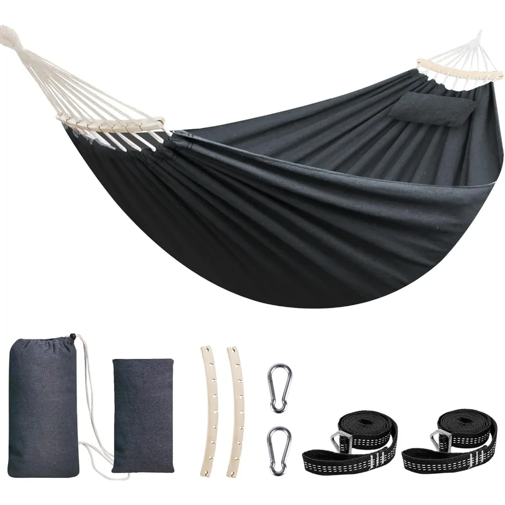 

Chihee Cotton Hammock Large Soft Breathable Camping Hammock Holds Up To 660lbs Portable Tree Hammock with Detachable Spreader Ba