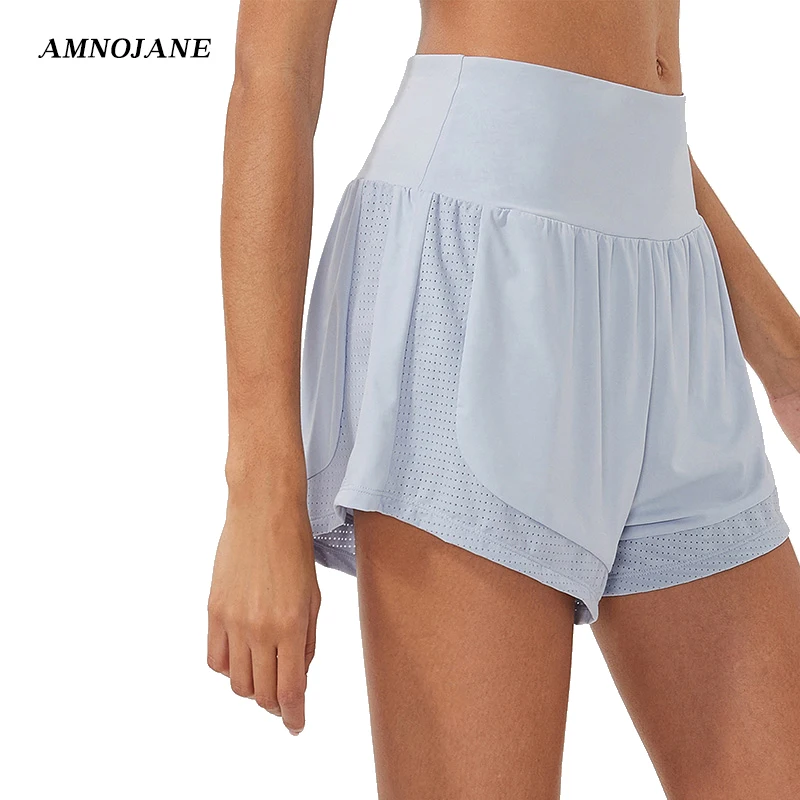 

High Waist Athletic Workout Sports Shorts Fitness Volleyball Shorts 2 in 1 Yoga Running Gym Clothing Summer Shorts For Women