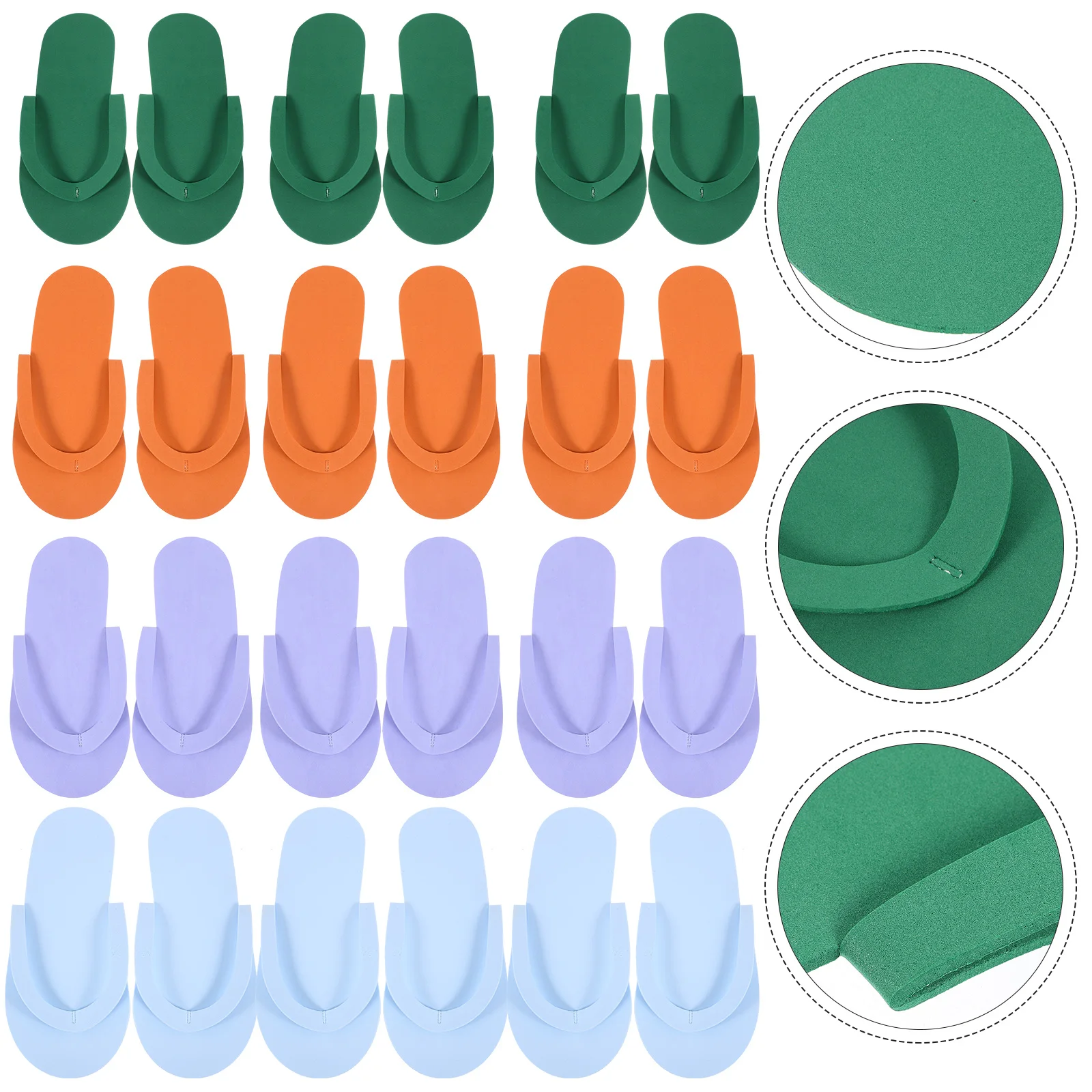 

24 Pcs Foam Pedicure Slippers EVA Disposable Beach Home Hotels Travel Spa Salon Use Single Shoes Flops Footwear Convenience