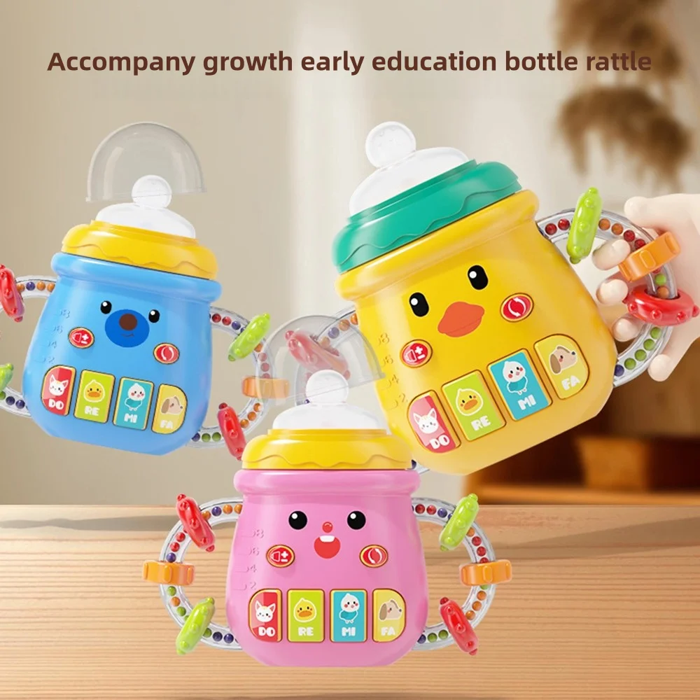 Bébé électrique apaisant bouteille histoire Machine 0-1 ans musique légère nouveau-né chinois début éducation Machine bébé jouet 0 à 1 an bébé apaisant bouteille poignée peut mâcher dentition 3-6 mois éducation précoce hochet 8