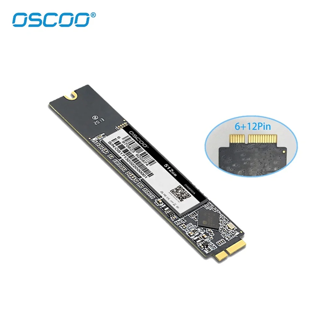 OSCOO SATA3 SSD 128GB 512GB M2 PCIe NVM ภายใน Solid State Drive ฮาร์ดดิสก์ SSD 1TB สำหรับ2010 2011 Macbook Air A1370 A1369 SSD