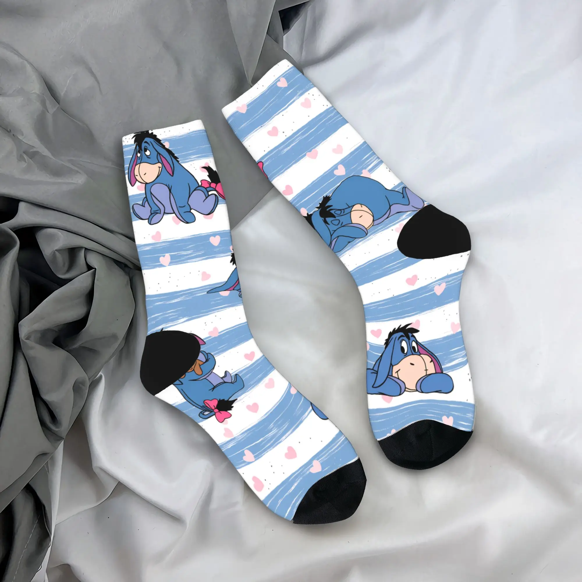 

Носки с Винни-Пухом, повседневные носки Eeyore, мужские дышащие носки, осенние нескользящие носки с рисунком для скейтборда, подарок на день рождения
