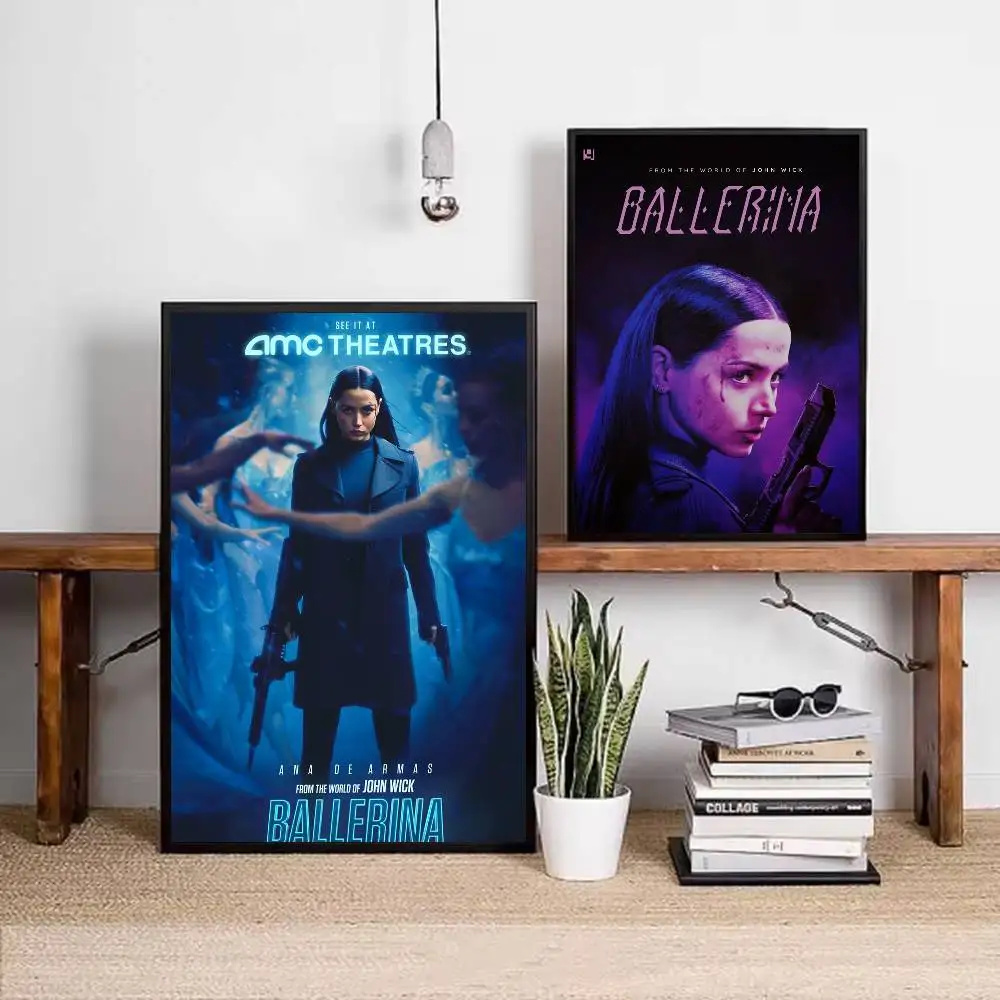 Póster de bailarina de la película de EE. UU., impresiones de galería, autoadhesivas, decoración del hogar, calcomanías de pared, pegatina para el salón, 2025