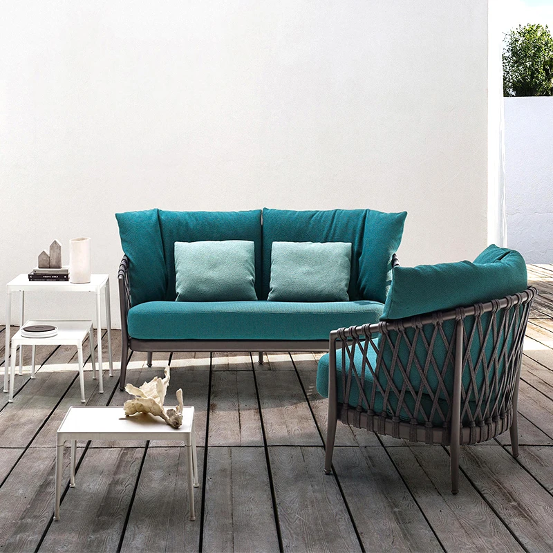 Outdoor sofa terrace courtyard villa balcony rattan creative sofa simple casual sofa coffee table combination furniture