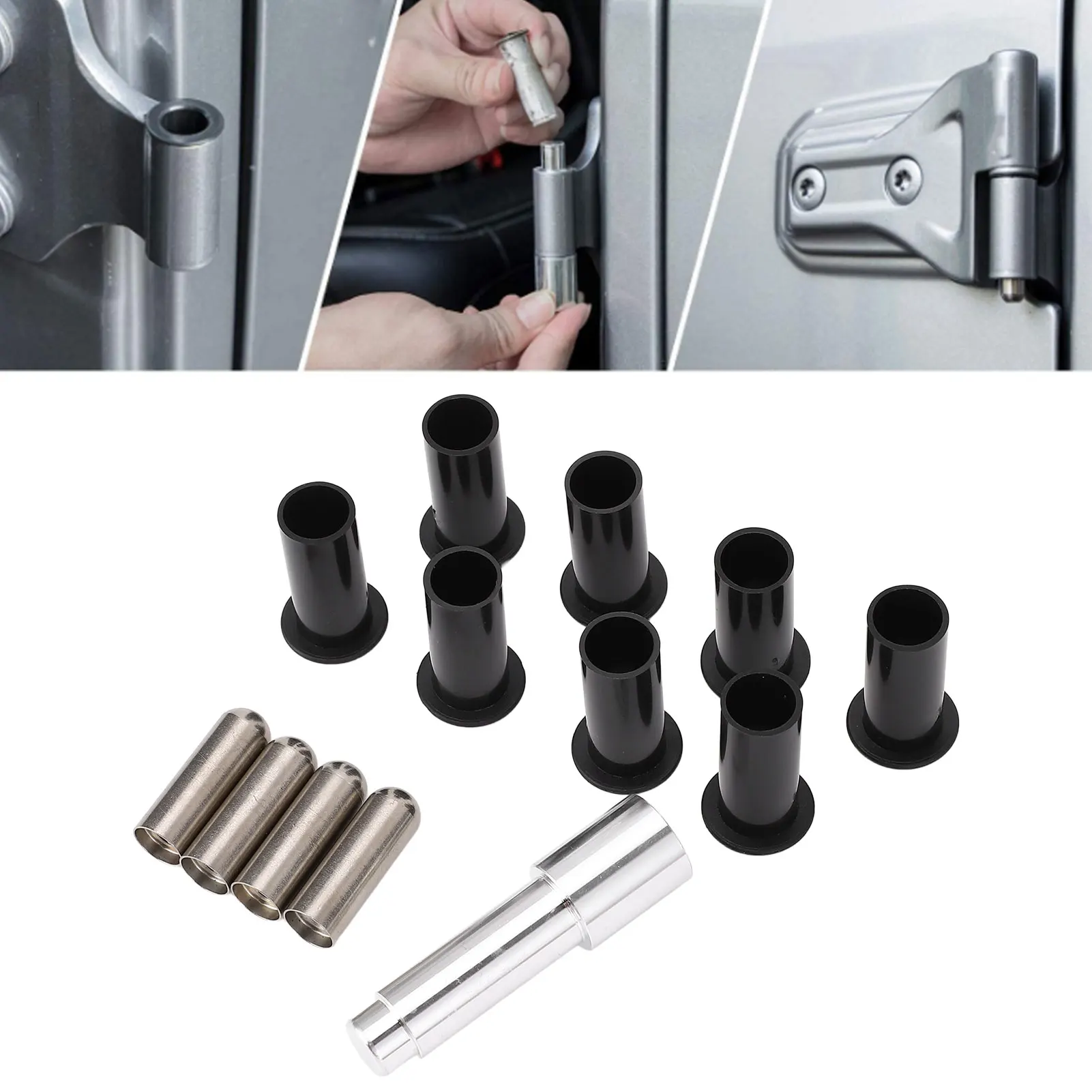 13pcs Door Bushing Tool OEM Rustproof Door Hinge Liners Set for Jeep Wrangler JK JKU JL JLU Repair Accessory view 6