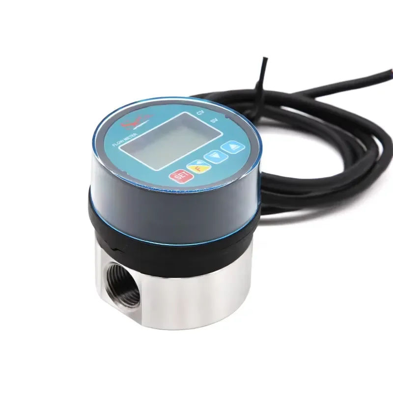 High Precision SS304 Flowmeter with LCD Display RS485 Modbus 24VDC Water Fuel Oil Measure Gear Flow Sensor
