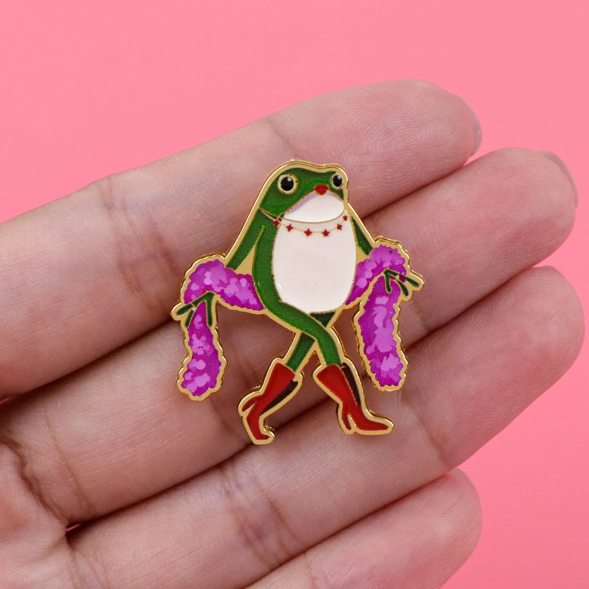 Cute Frog Enamel Pin Fashion Brooch Lapel Pins Badge on Backpack Clothing Accessories Animal Jewelry Friends Gifts