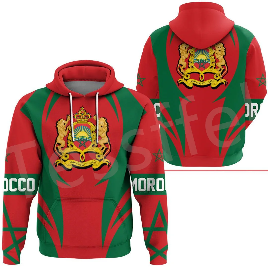 Tessffel Black History Africa County Morocco Flag Tribe Tattoo Tracksuit 3DPrint Men/Women Streetwear Casual Pullover Hoodies A4