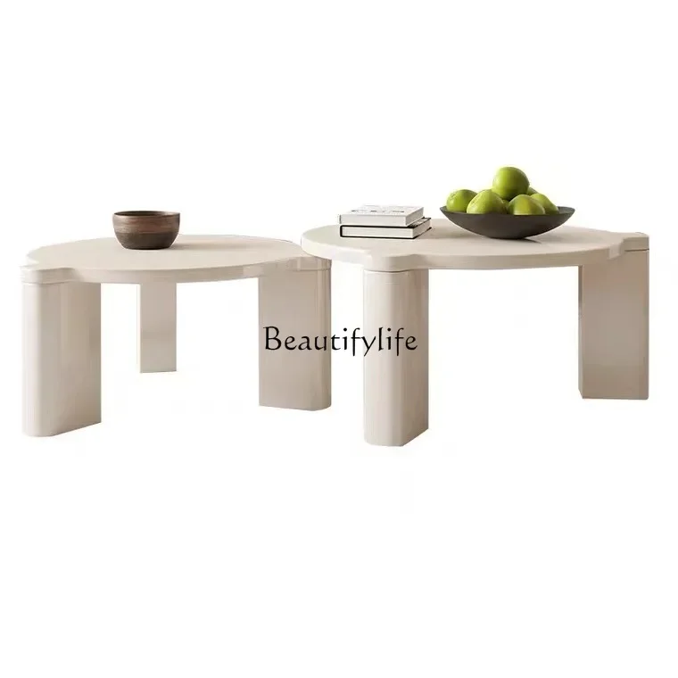 

FG26-*ins cream wind coffee table, creative round living room household small apartment, simple and modern
