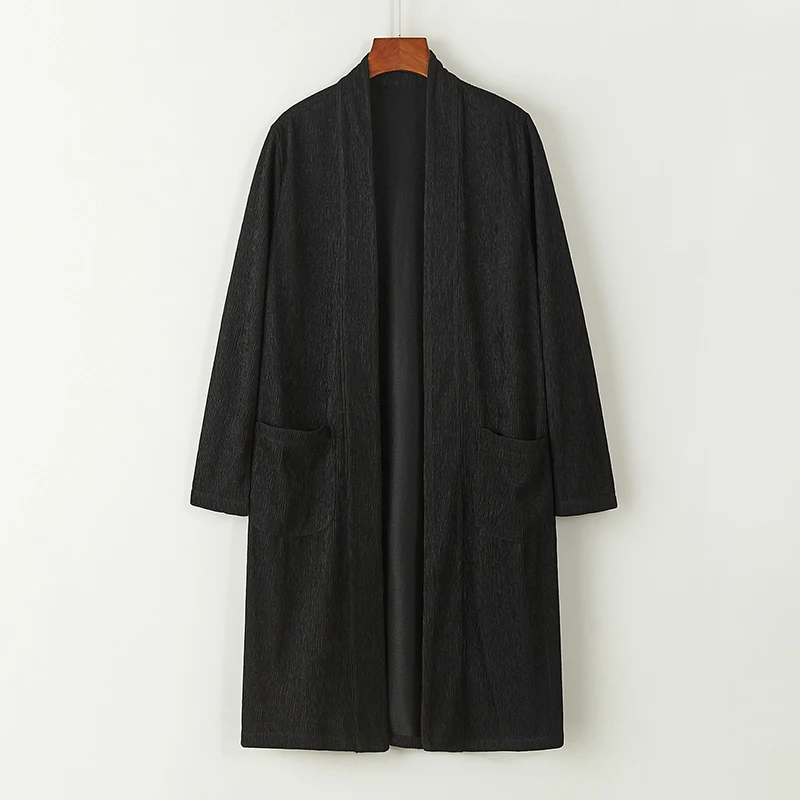 Han Su Style Men's Long Coat Open Cardigan Robe Zen Meditation Layman's Clothing Ethnic Retro Chinese Tang Suit Youth Fashion