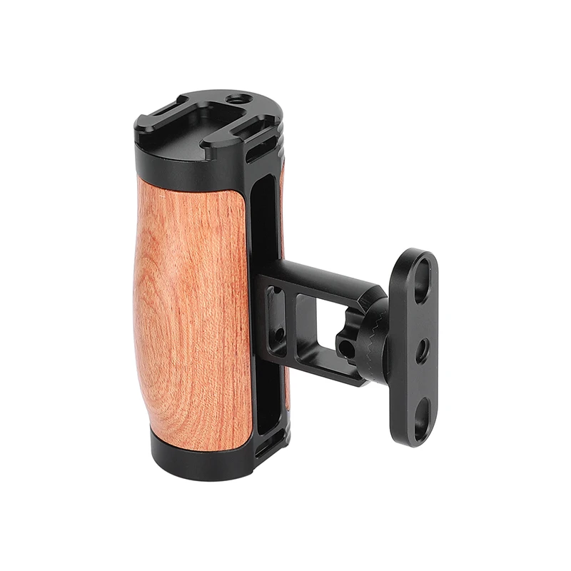 

CAMVATE Camera Wooden Handgrip Shoe Handle with Rosette Adapter &1/4" Mount For Sony Nikon Canon Panasonic Camera Cage Video Rig