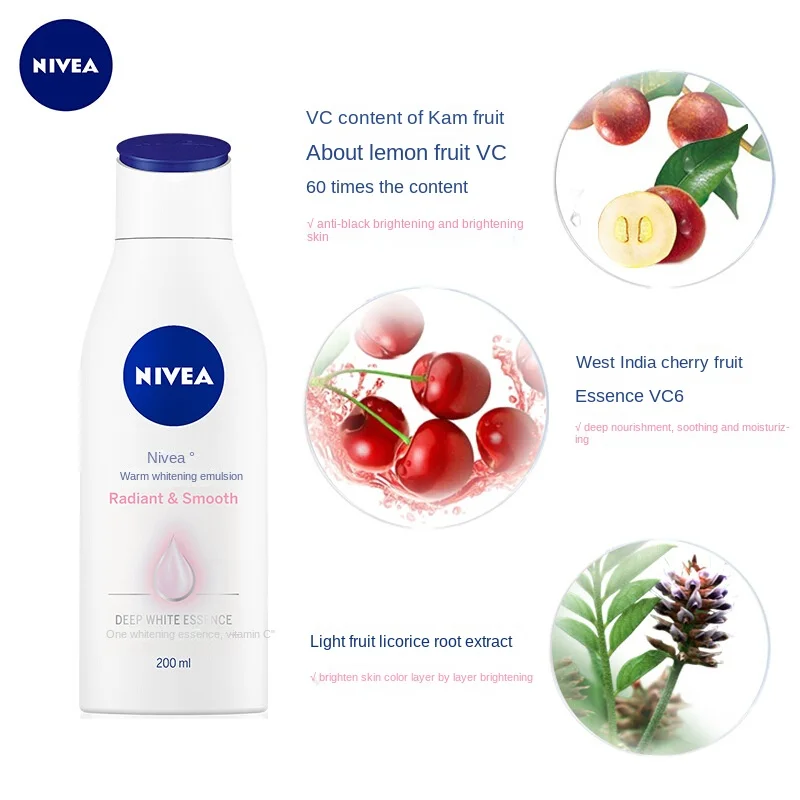 Nivea WhiteningSunscreen Body Lotion lasting Brightens Complexion Intimate Relieves Dry Peeling Moisturizes Exfoliating SkinCare