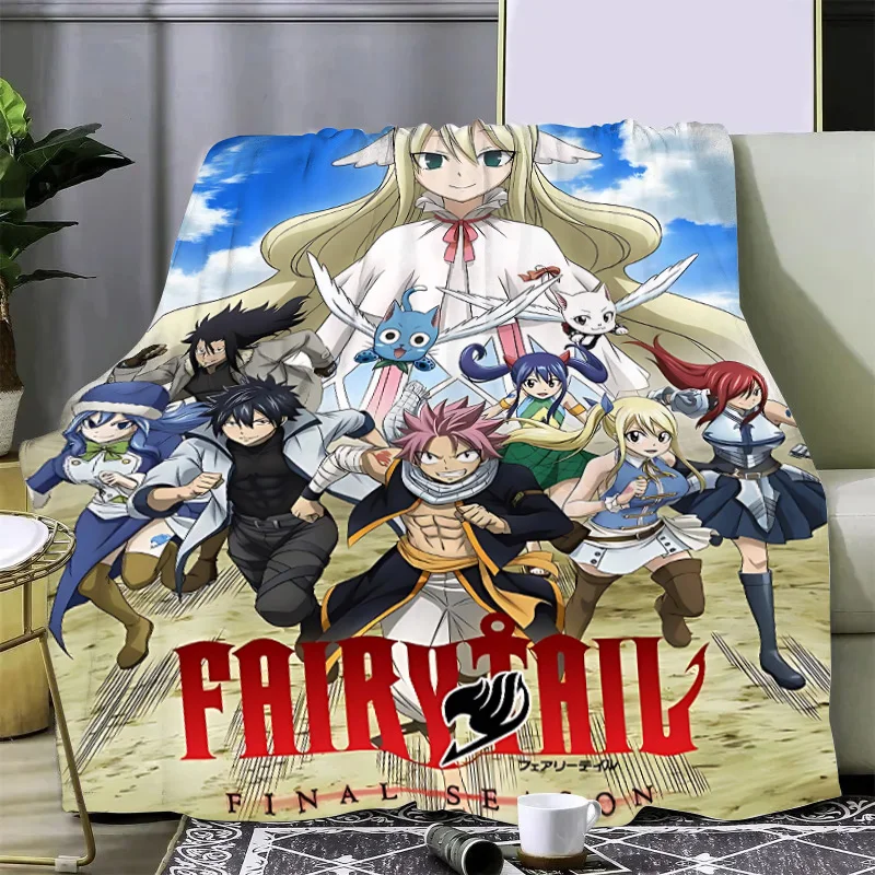 

Japan Anime Fairy Tail Printed Blanket Picnic Blankets Warm Blanket Soft and Comfortable Blanket Home Travel Birthday Gift