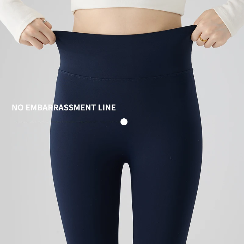 Women's Brushed Fleece Shark Leggings, Autumn Winter Thick Warm High Waist Tummy Control Butt Lifting Stretch Yoga Pants for Out