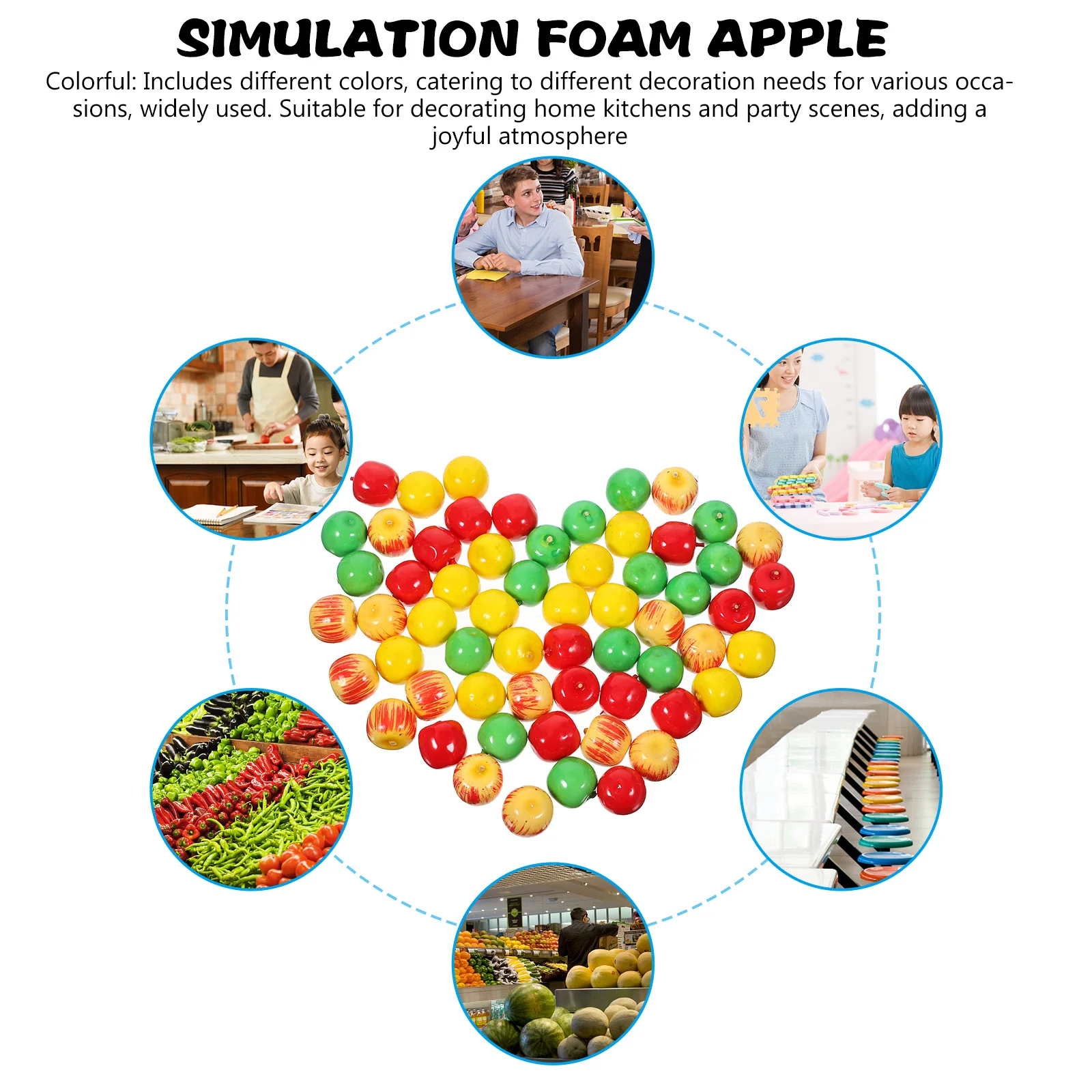 

60Pcs Mini Artificial Foam Colorful Realistic Lightweight Home Kitchen Party Decoration Mini Adornments