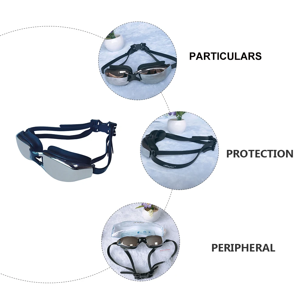近視水泳ゴーグル防曇防水大型フレームノンスリップ調整可能な広角水泳