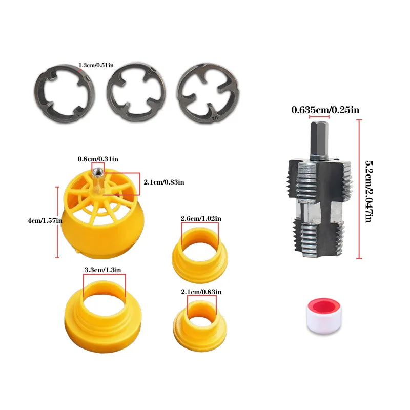 PVC Pipe Threader Kit Efficient 4 & 6 Point Water Pipe Opener PPR Water Pipe Internal Thread Opener Power Tools