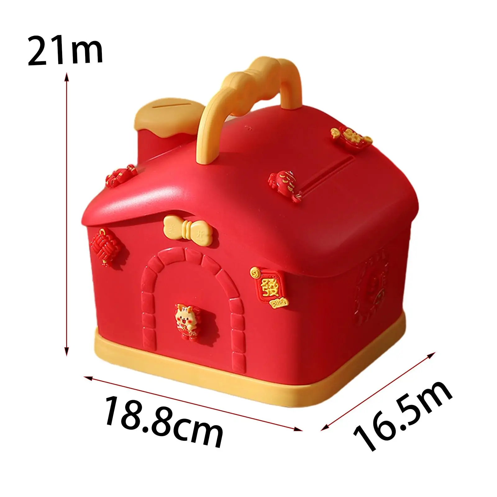 Festive Red House Kids Coin Bank - Charming Decor for Children's Room