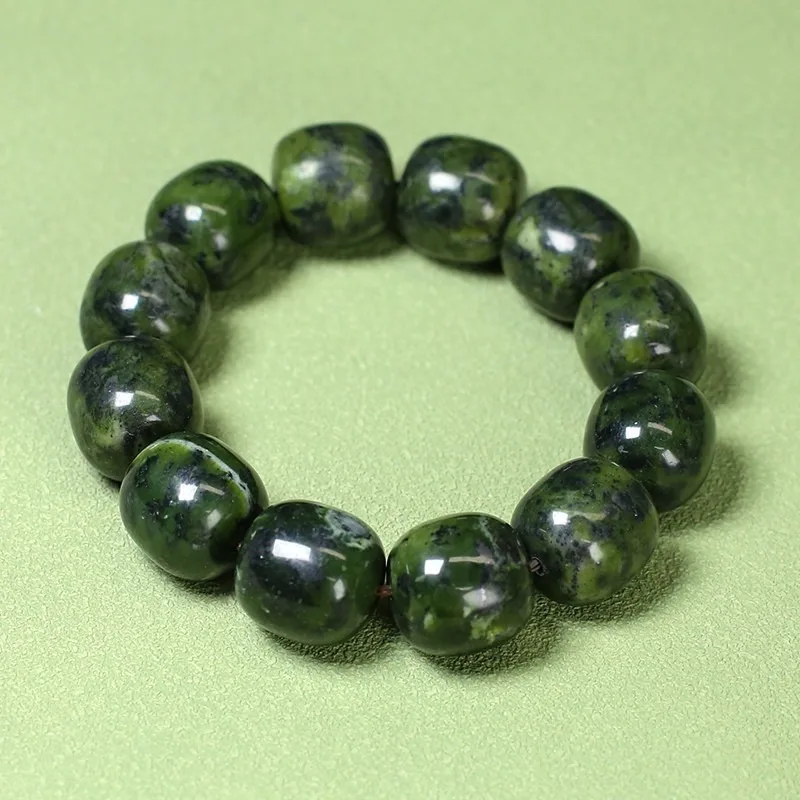 Tibetan Jade Medicine King Stone Bracelet, Old Beads, Temperament Daily Bracelet