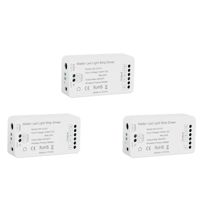 3X Matter Wifi LED Strip Light Controller CW Controller LED Strip Bixb/Siri/For Google Home/For Alexa Control Support-Y47A