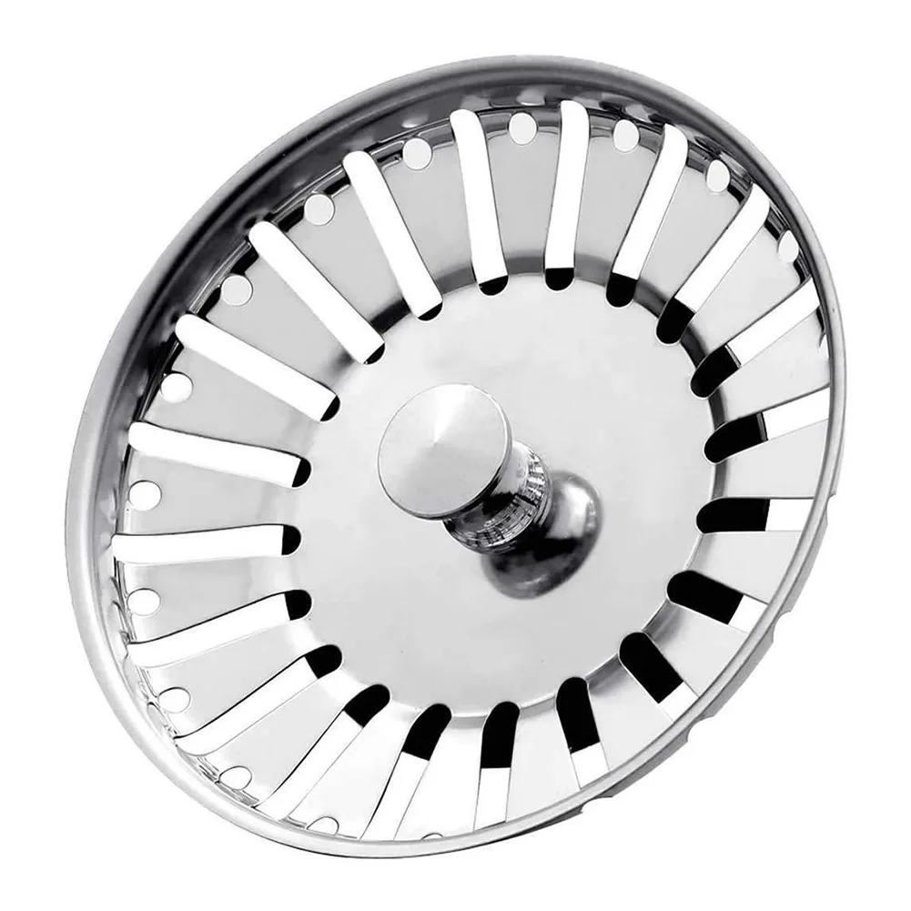 Sink Drain Strainer Stainless Steel Kitchen Sink Strainer For 84mm 863mm Sink Diameter Drain Waste Stopper Bathroom Drainage