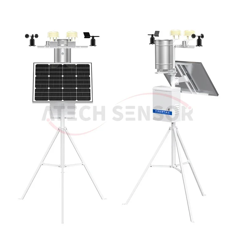 One-stop rainfall detection 4 elements shutter temperature box soil 8-in-1 remote monitoring automatic weather station
