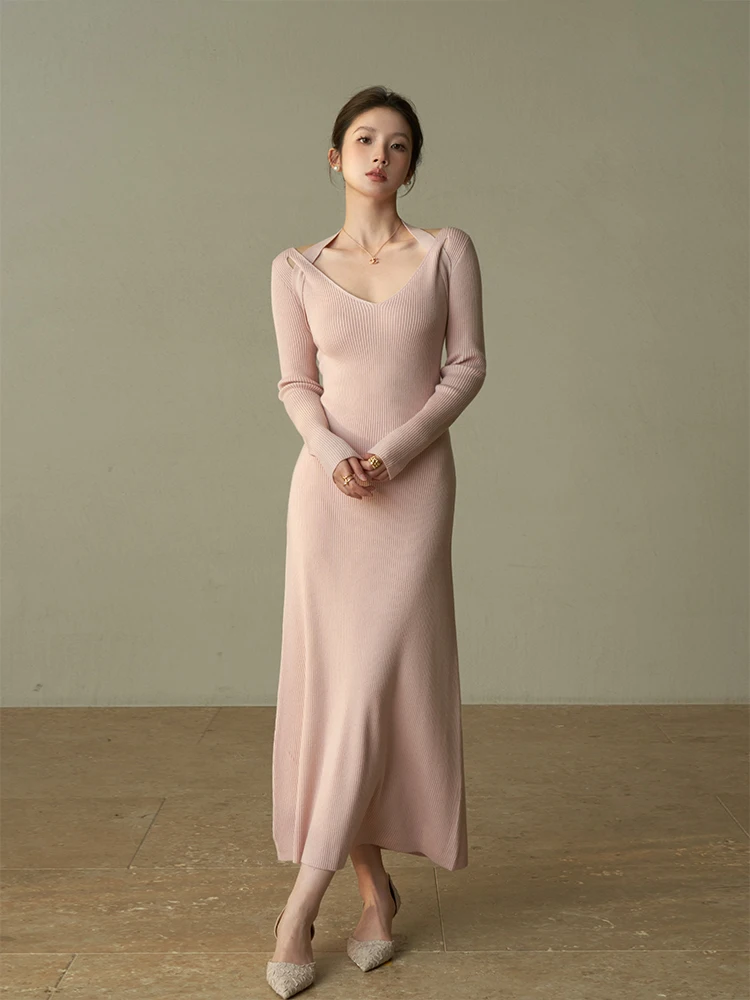 ChillCozy Blusa Feminina de Lã Tricotada com Decote em V, Moda de Inverno, Poliéster 37%, Lã 3.6%, Acrílico 22.4%, Nylon 8.9%