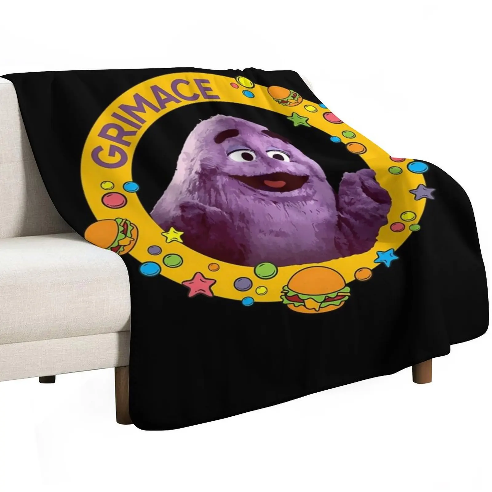 grimace Throw Blanket Flannel Fabric Thin warm for winter Comforter Winter beds halloween Blankets