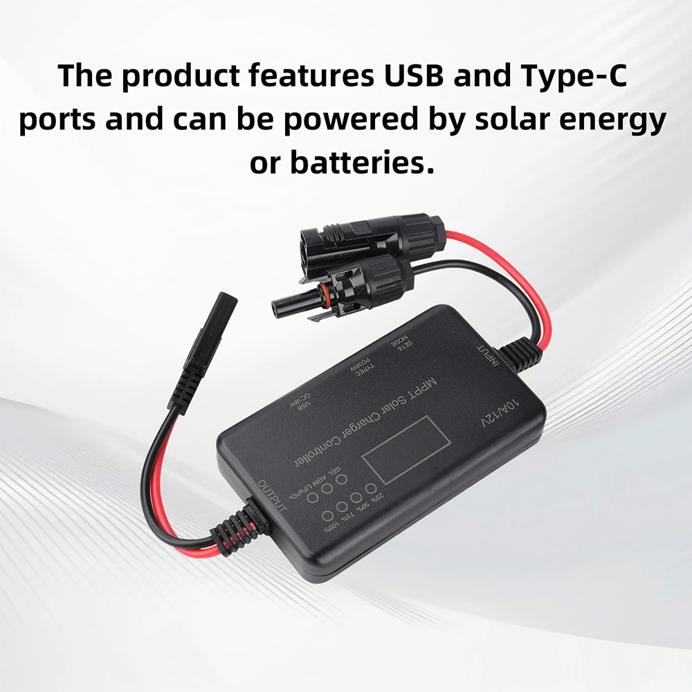 12V 10A MPPT Solarpanel-Laderegler mit Typ-C- und USB-Ausgang, entwickelt für AGM- und LiFePO4-Batterien – Detail 10