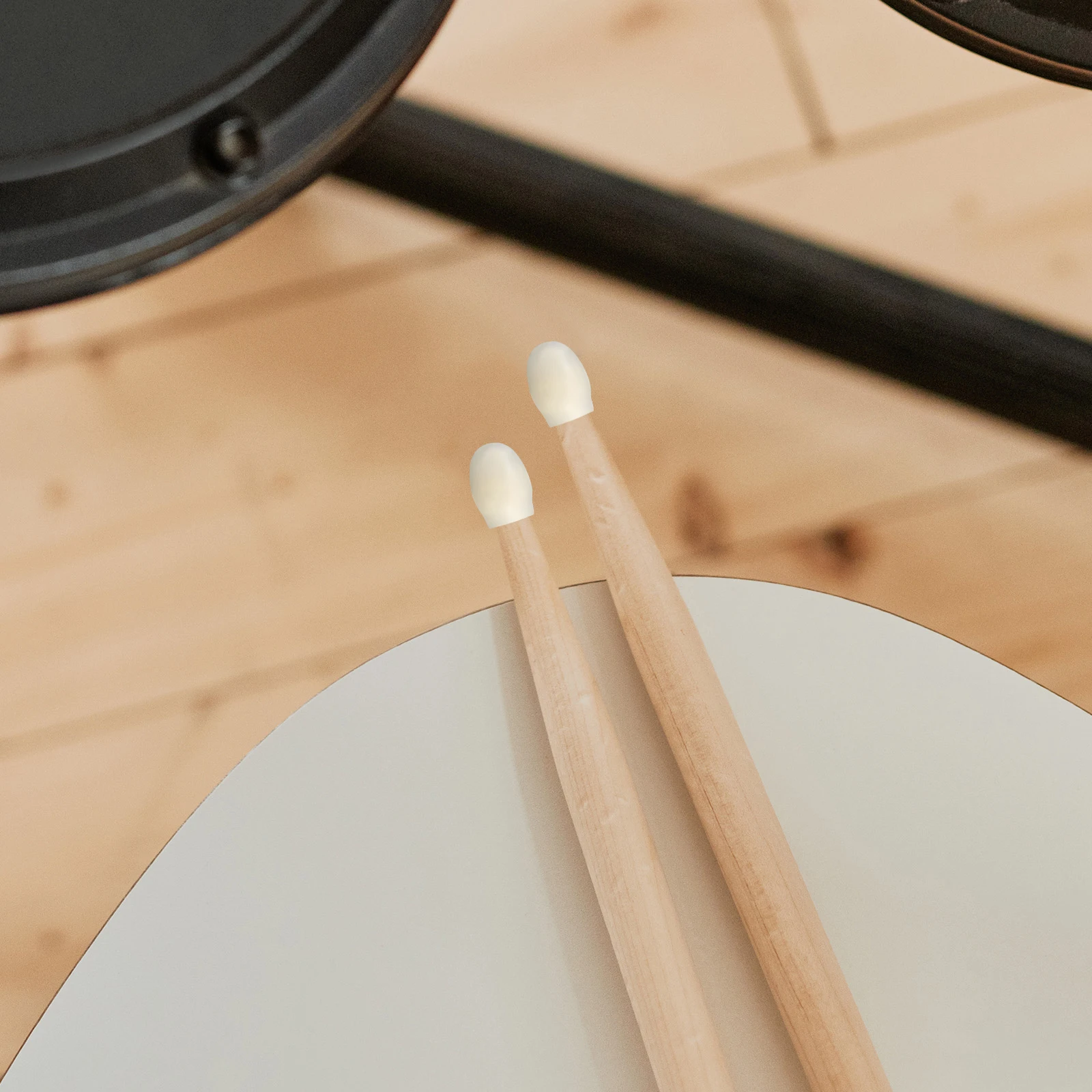 

10pcs White Drumstick Protector Caps Silent Tips for Practice Drum Accessories Percussion Mute Silicone Gel Drumstick Heads
