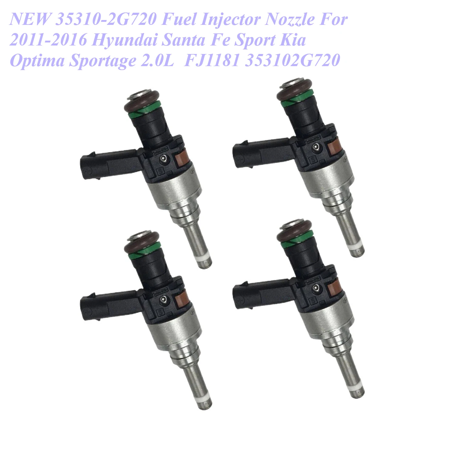 

NEW 35310-2G720 Fuel Injector Nozzle For 2011-2016 Hyundai Santa Fe Sport Kia Optima Sportage 2.0L FJ1181 353102G720